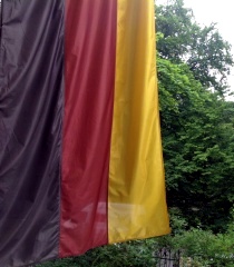 Fahne der Münchener Burschenschaft Arminia-Rhenania, einer großen Studentenverbindung in München